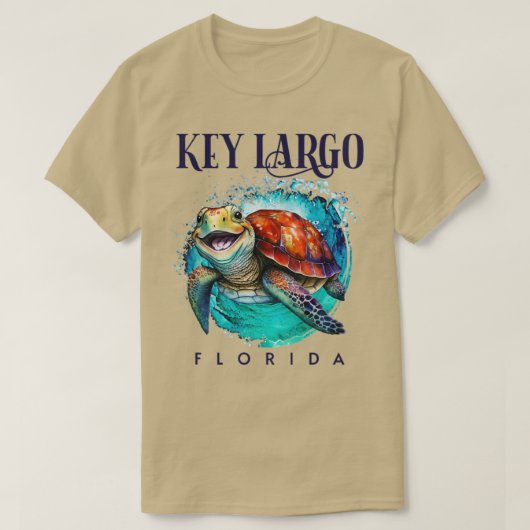 鍵ラルゴフロリダウォーター色ハッピーシーカメ Tシャツ (デザイン正面)