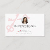 鍵ロゴレッドモダンエテ実在ートまたはレンタルエージェントBu 名刺 (正面)