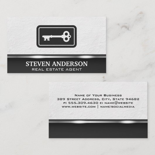 鍵ロゴ |実在財産 名刺 (正面/裏面)