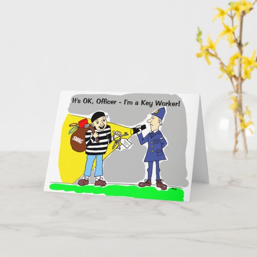 鍵ワーカおもしろいーのロックダウン誕生日 カード (黄色い花)