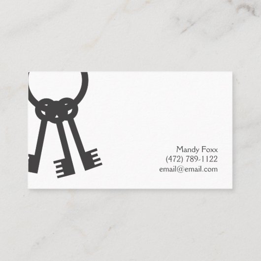 鍵不動産不動産仲介業者名刺 名刺 (裏面)