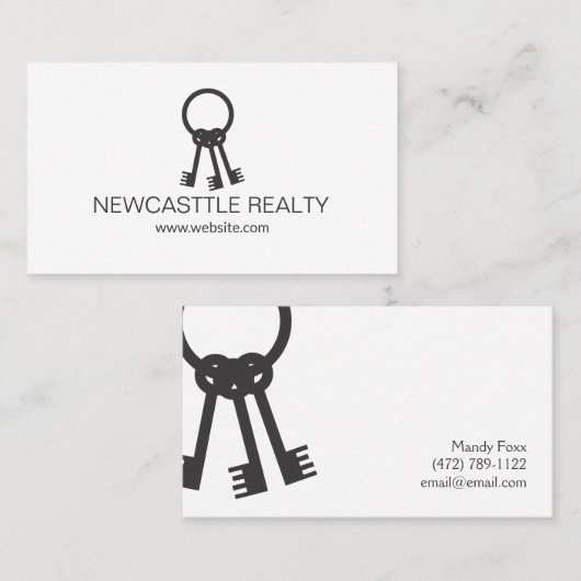 鍵不動産不動産仲介業者名刺 名刺 (正面/裏面)