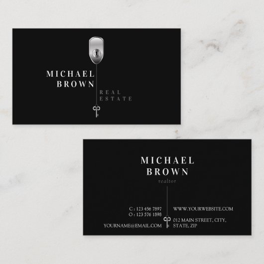 鍵不動産仲介業者実在エテート 名刺 (正面/裏面)