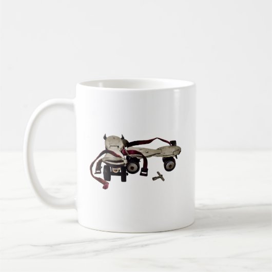 鍵付き金属ローラスケート コーヒーマグカップ (左)