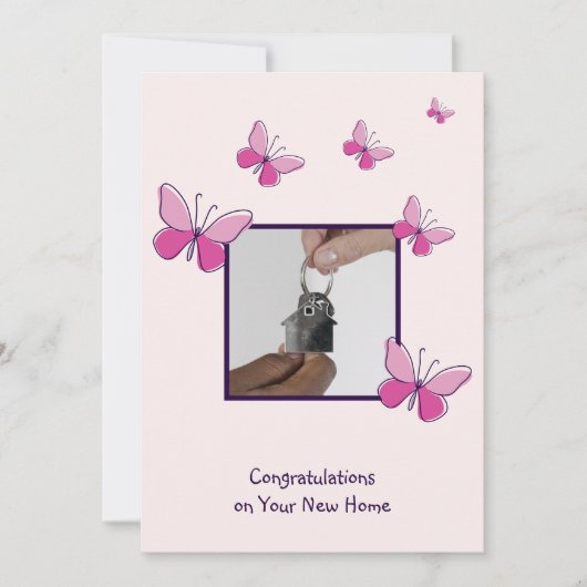 鍵写真おめでとうございます 招待状 (正面)