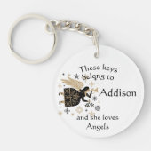 鍵名前をカスタムするラブエンジェル キーホルダー (正面)