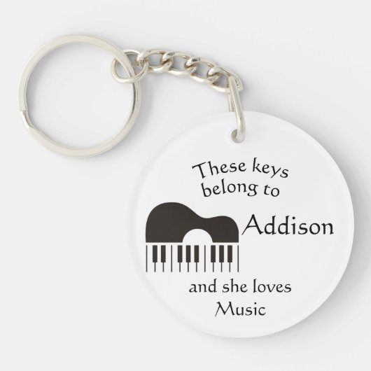 鍵名前をカスタムするラブミュージック キーホルダー (正面)