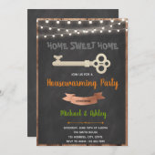 鍵引っ越し祝いパーティーパーティの招待状 招待状 (正面/裏面)