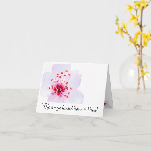 鍵桜の花が咲く800、人生は庭で… カード (黄色い花)