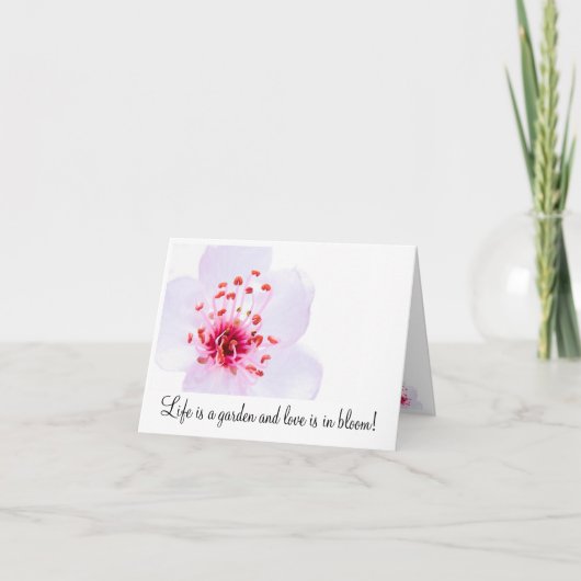 鍵桜の花が咲く800、人生は庭で… カード (正面)