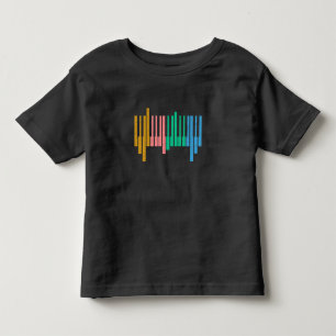 鍵盤ピアノカラフル鍵ミュージカル楽器 トドラーTシャツ