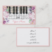鍵盤ピアノ音楽フローラデコーダヴィンテージ 名刺 (正面/裏面)