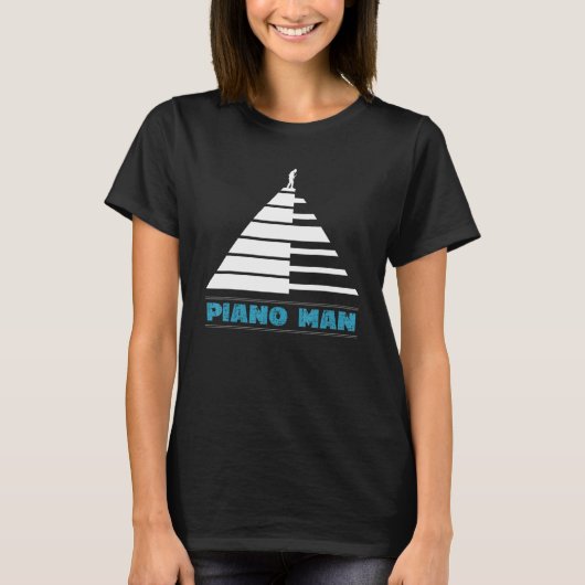 鍵盤用ピアノマン及び楽器 Tシャツ (正面)
