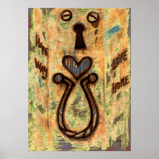 鍵穴とハート ポスター (正面)