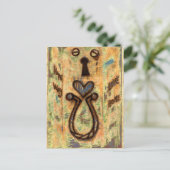 鍵穴とハート ポストカード (スタンド正面)