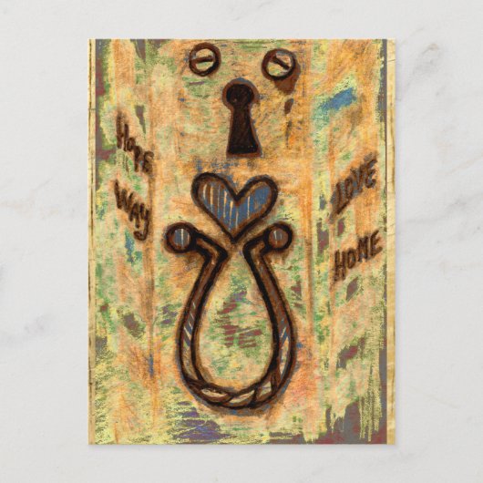 鍵穴とハート ポストカード (正面)