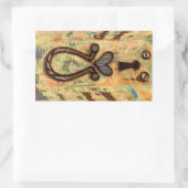 鍵穴とハート 長方形シール (バッグ)