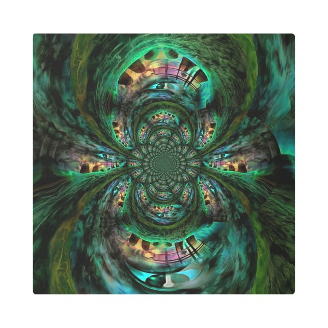 鍵穴を持つフラクタル メタルプリント (正面)