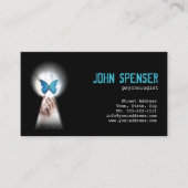 鍵穴カードからの心理学者の青い蝶 名刺 (正面)