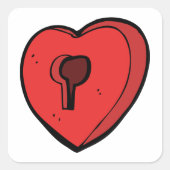 鍵穴ハート スクエアシール (正面)