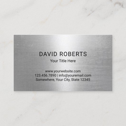 鍵穴ロゴセキュリティ保管サービスメタリック 名刺 (裏面)