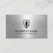 鍵穴ロゴセキュリティ保管サービスメタリック 名刺 (正面)