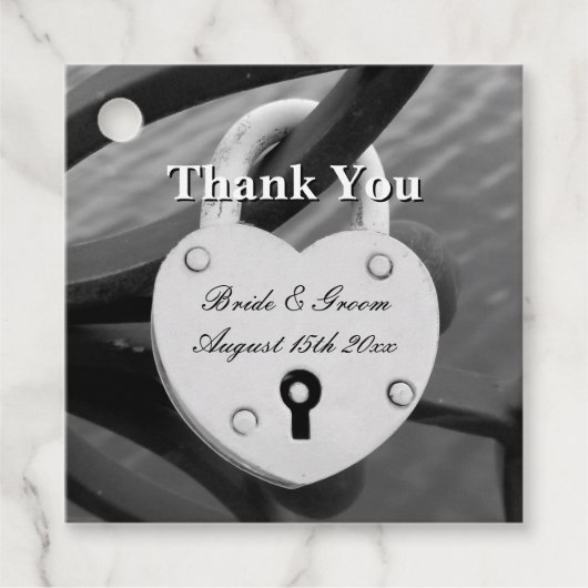 鍵穴付き愛パーソナライズされた結婚錠 フェイバータグ (正面)