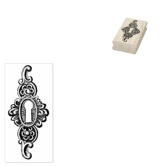 鍵穴華美ヴィンテージゴム印 ラバースタンプ (押印)