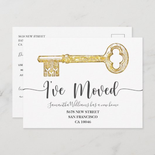 鍵素朴写真の移動のお知らせ 案内ポストカード (正面/裏面)