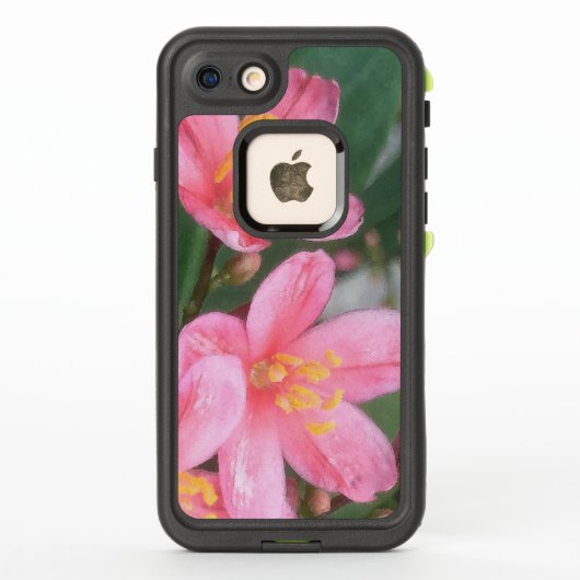 鍵西ピンク色の花 LifeProof iPhoneケース (裏面)