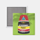 鍵西フロリダの有名な最南端ポイントマーカー マグネット (正面/裏面)