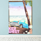 鍵西フロリダヴィンテージ旅行ポスター キャンバスプリント (インサイチュ (ウッドフロア))