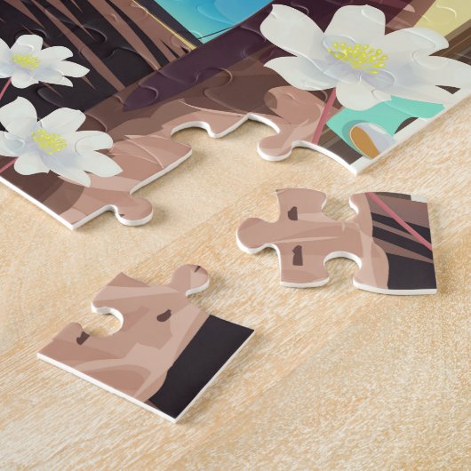 鍵西フロリダヴィンテージ旅行ポスター ジグソーパズル (側面)