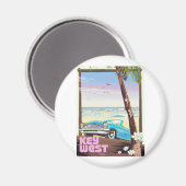 鍵西フロリダヴィンテージ旅行ポスター マグネット (正面/裏面)