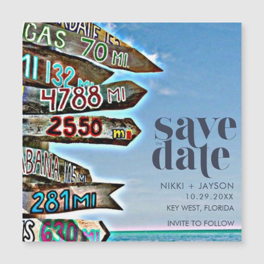 鍵西フロリダ州の目的地の結婚式の日付を保存 (正面)