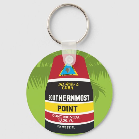 鍵西フロリダ最南端ポイントマイル0マーカー キーホルダー (正面)
