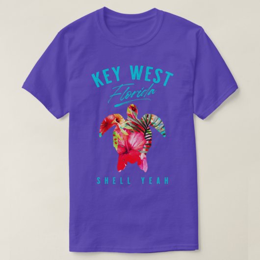 鍵西フロリダ熱帯ハイビスカスフラワーズシーチュール Tシャツ (デザイン正面)