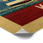 鍵西ポスターシルボートヴィンテージ旅行フロリダ ポスター (角)