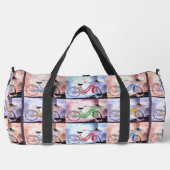 鍵西自転車パターンプリントカットソーバッグ ダッフルバッグ (正面)