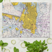 鍵西航海の図マップ キッチンタオル (折り畳み)