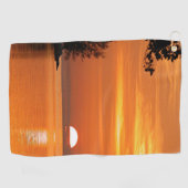 鍵西，フロリダの夕日 ゴルフタオル (横)