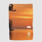鍵西，フロリダの夕日 ゴルフタオル (正面)