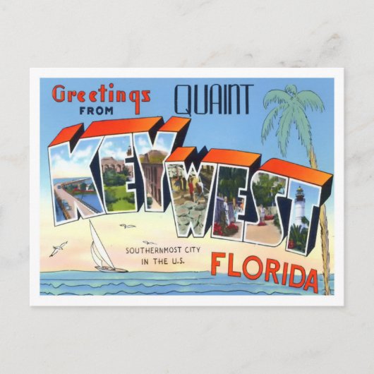 鍵西，フロリダヴィンテージ大文字葉書 ポストカード (正面)