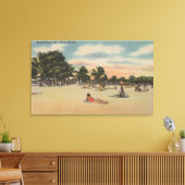 鍵西， FL – サンバザース付きサウスビーチのビュー キャンバスプリント (インサイチュ (リビング))