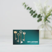 鍵 – スポットライトを当てた白い海緑 名刺 (スタンド正面)