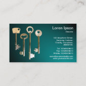 鍵 – スポットライトを当てた白い海緑 名刺 (裏面)