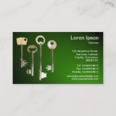 鍵 – スポットライト付き緑の上に白 名刺 (裏面)