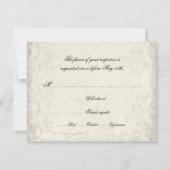 鍵:ハート、Doves Swirl RSVPレスポンス·カード 出欠カード (裏面)