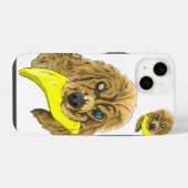 鍵&バナナ、ミニチュアコッカースパニエル犬 iPhoneケース (裏面横)
