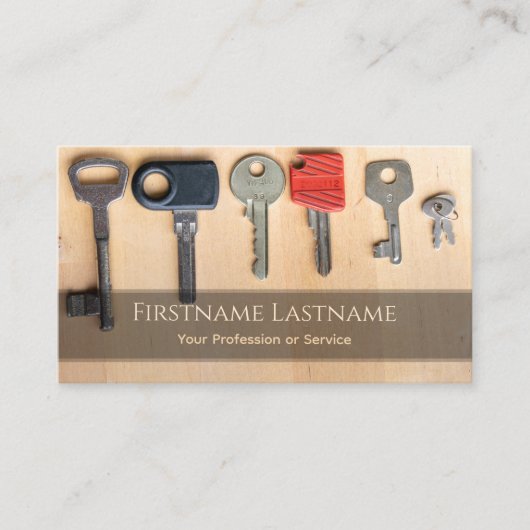 鍵・ロックとサポートにおける成功への鍵 名刺 (正面)